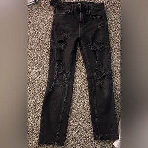 Zara Black Distressed Skinny Jeans